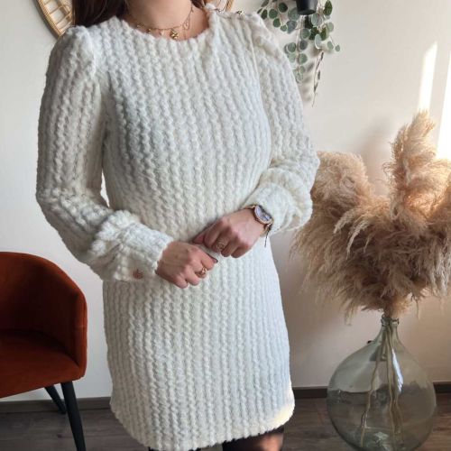 Robe, blanche, hiver, boutique à dole, vêtements femme