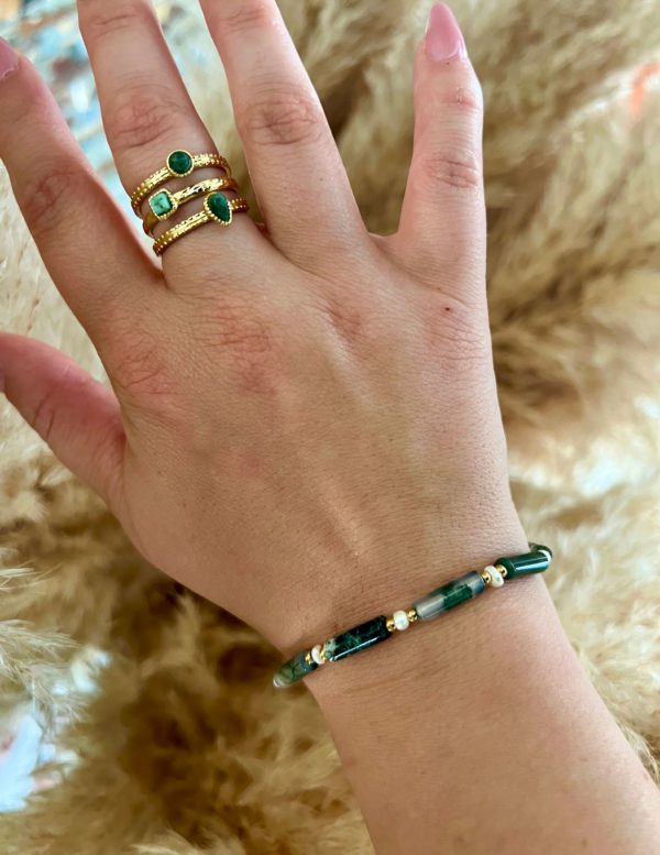 Bague acier inoxydable pierres naturelles boutique à dole bijoux femme