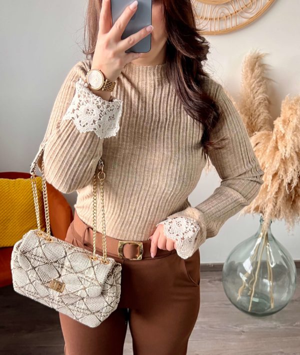 pull, beige, fin, boutique en ligne, vêtements femme, dole