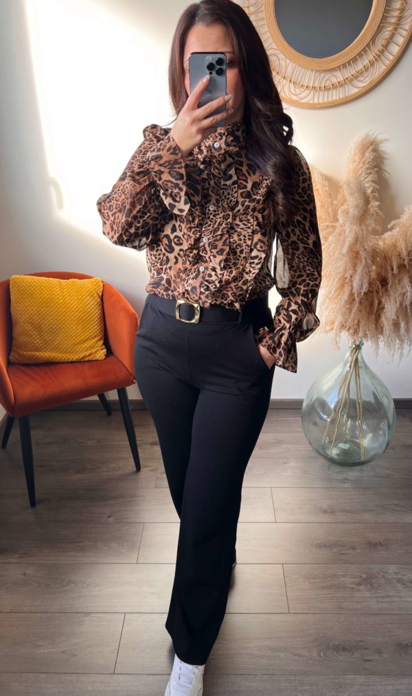 chemisier, motifs, léopards, marron, boutique vêtements femme, dole,