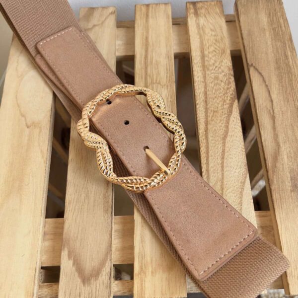 SANTA : Ceinture élastique marron clair – Image 2