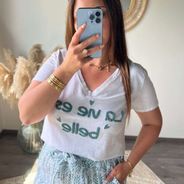 T-shirt, pantalon, gilet, gaze de coton, vêtements femme, boutique à dole