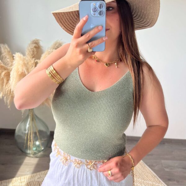 Débardeur, paillettes, vêtement femme, boutique à dole