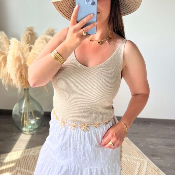 Débardeur Pailleté Beige : Dita 🇮🇹