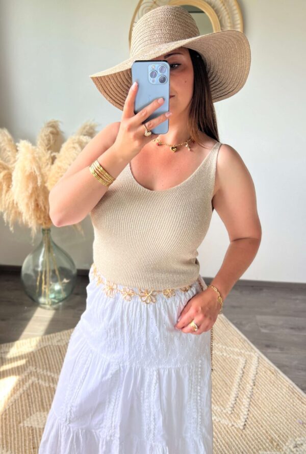 Débardeur Pailleté Beige : Dita 🇮🇹