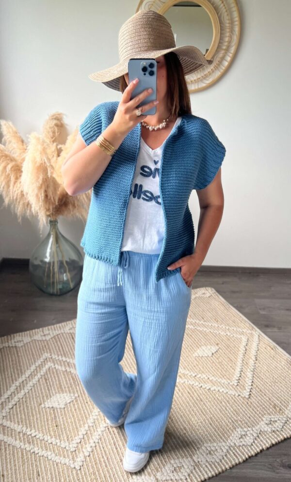 T-shirt, pantalon, gilet, gaze de coton, vêtements femme, boutique à dole